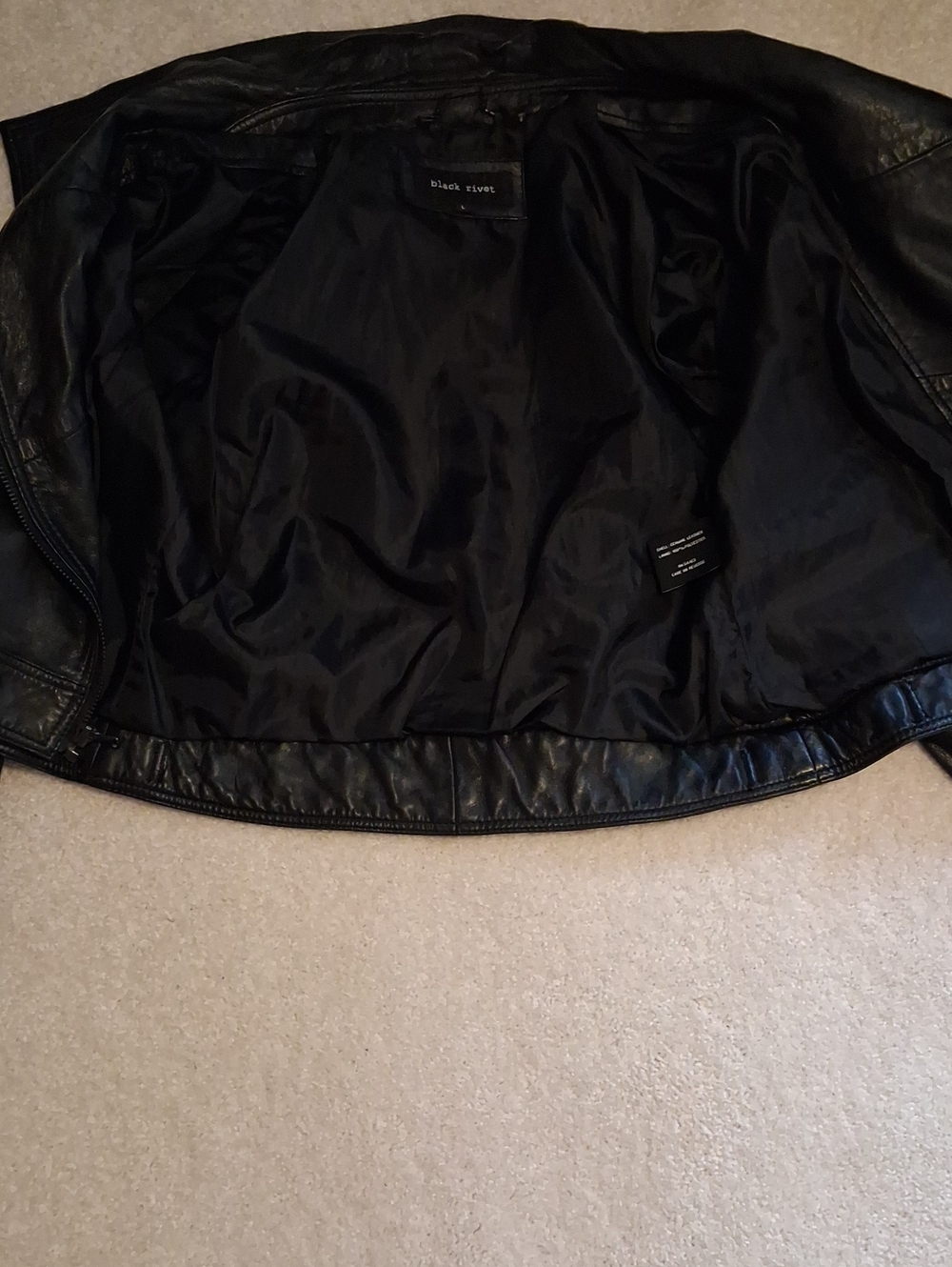 Black Rivet Women's Black Genuine Leather Moto Jacket. Sporty and Sleek. Y2k L - Picture 5 of 15